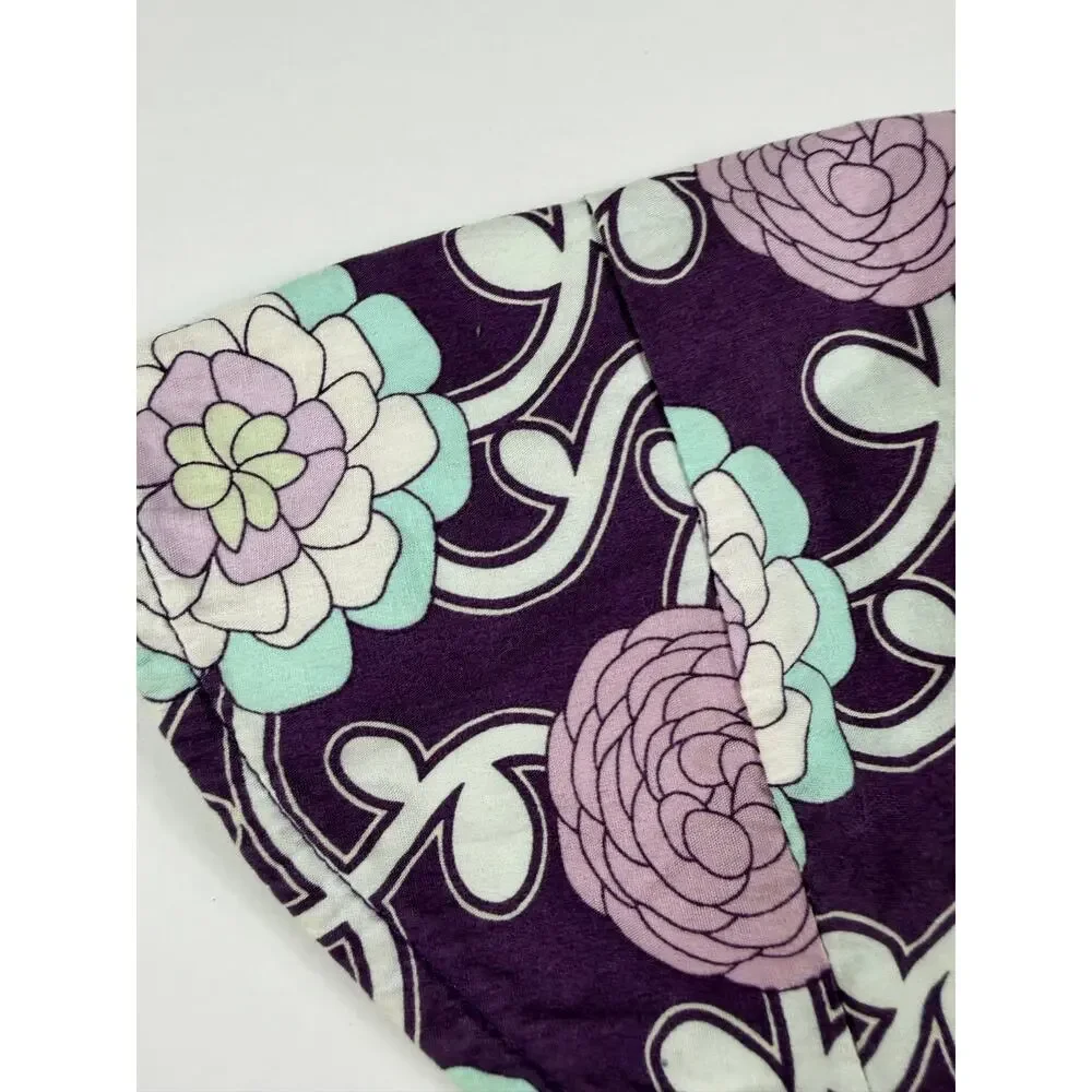 Urban Baby Bonnets Reversible Floral Bonnet Purple Mint est Small 6-12 Months